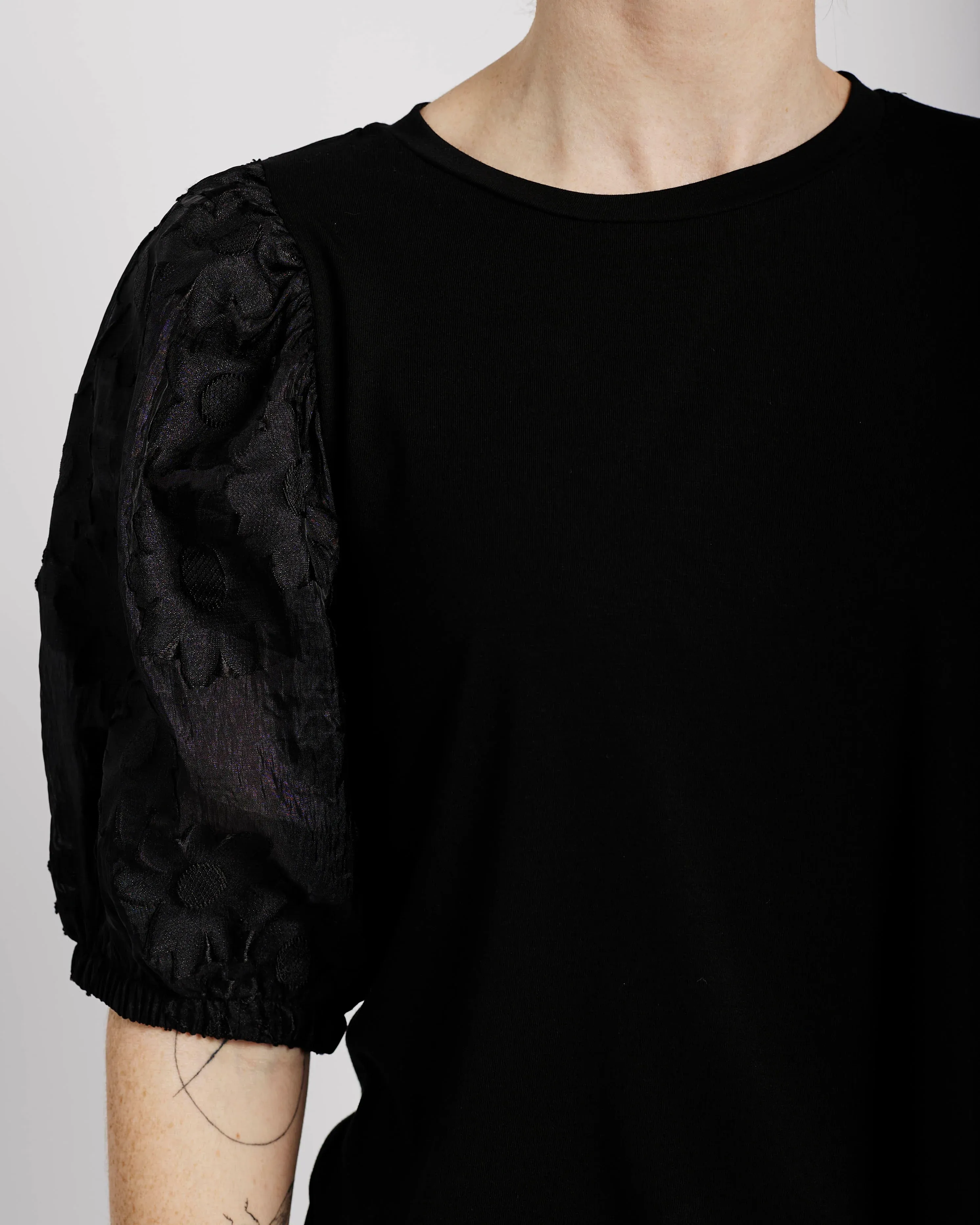 The Organza Combo Tee in Black