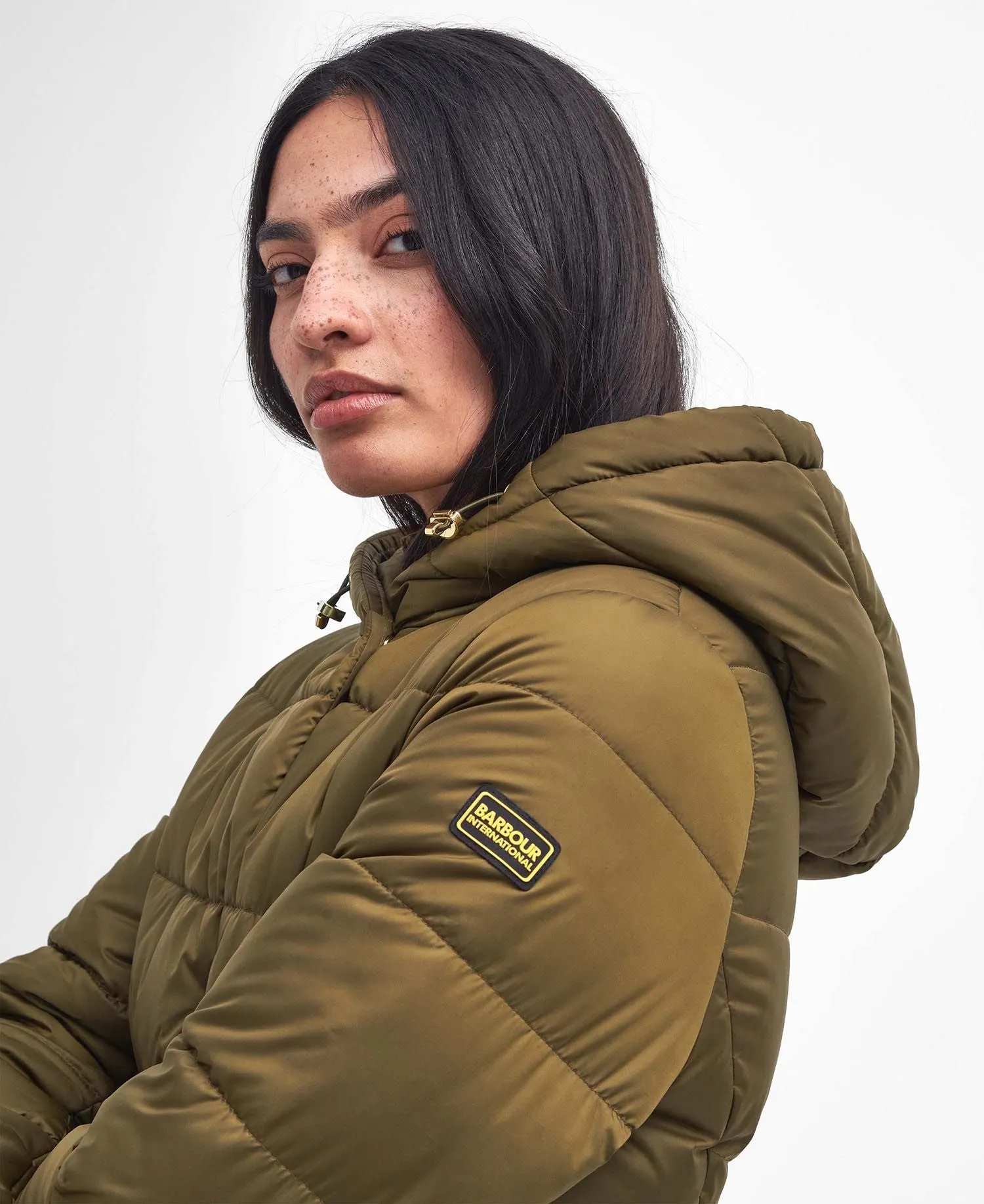 Track Line Quilted Jacket- Empire Green