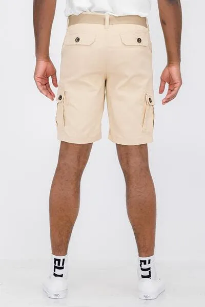 Weiv Mens Belted Cargo Shorts Pockets and Belt