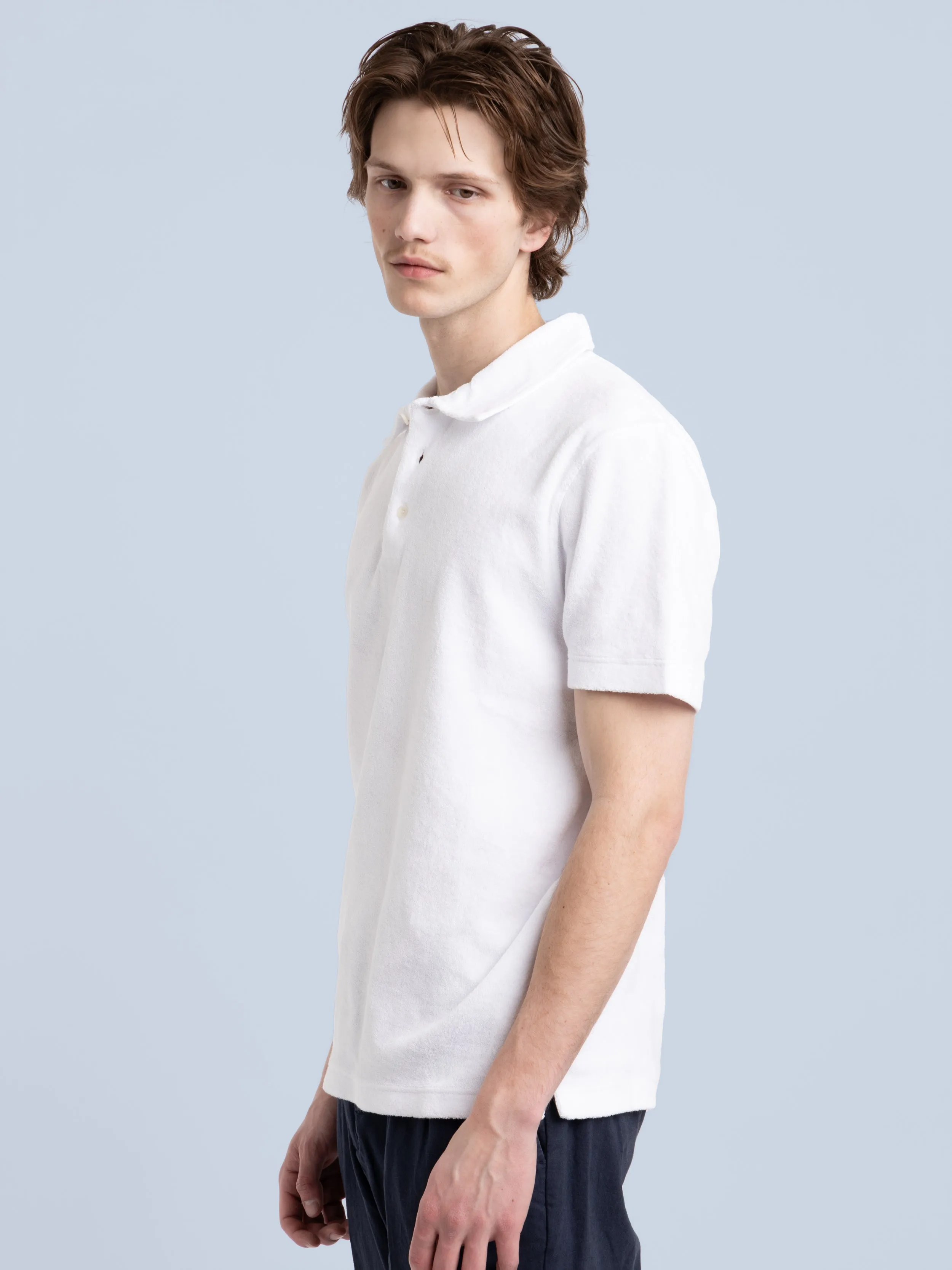 White Terry Polo Shirt