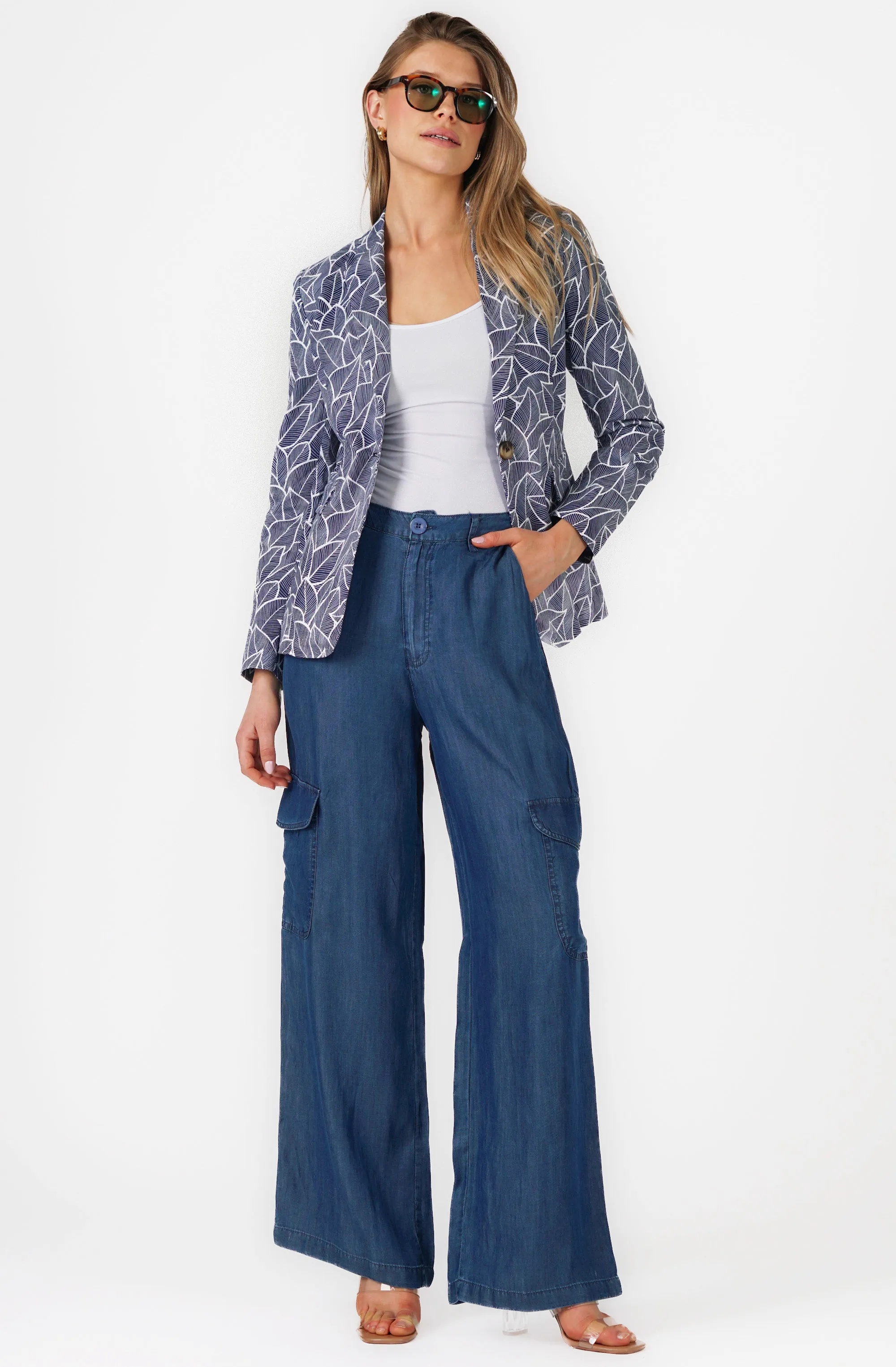 Wide Leg Demin Cargo Pant