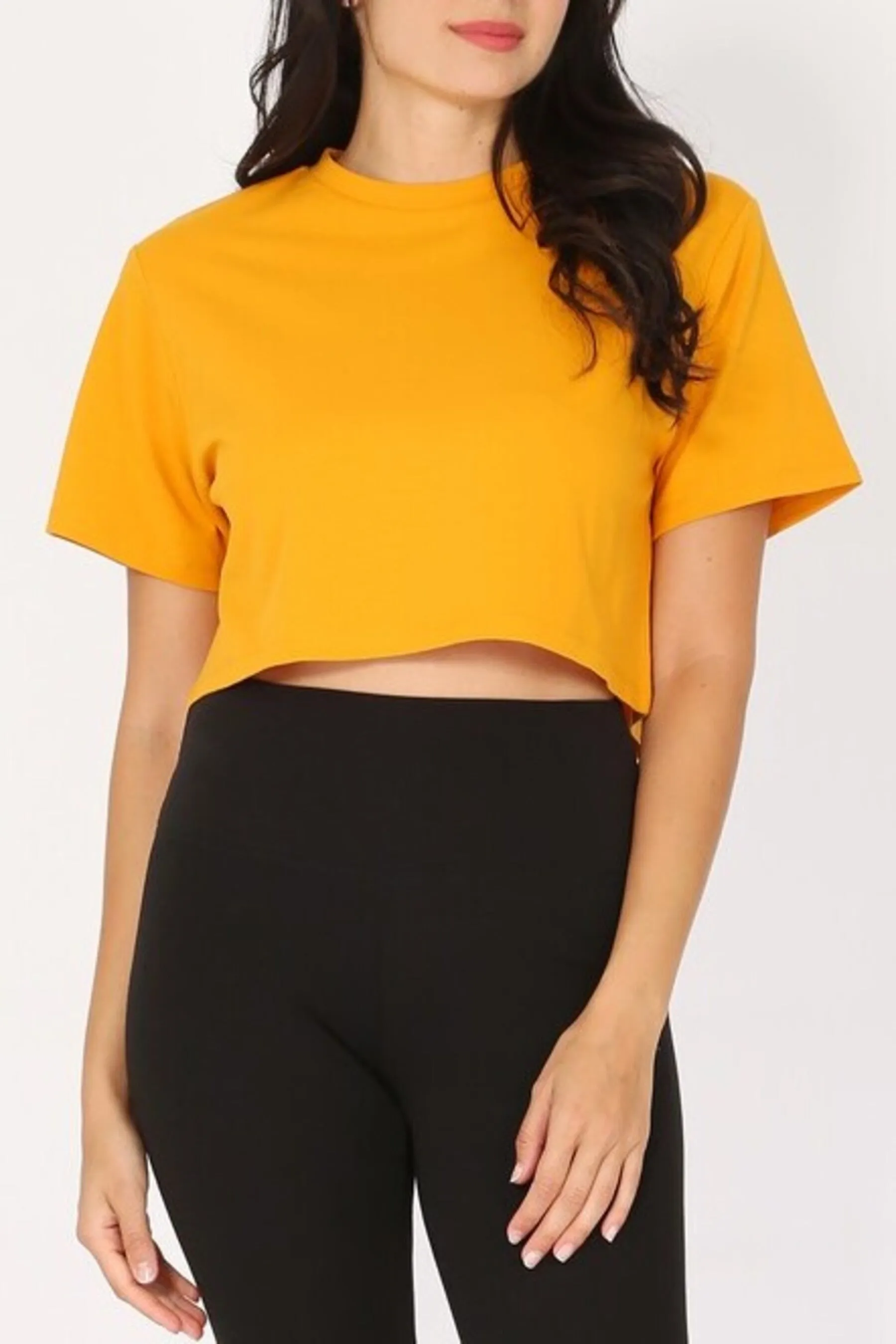 Women's Casual Short Sleeve Oversized Cropped T Shirt