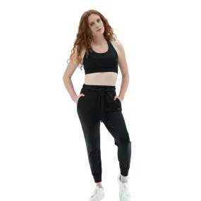 Women's Gym Jogger Pants and Bra Causal Wear Suit Set, Extra Slim Fit - Black