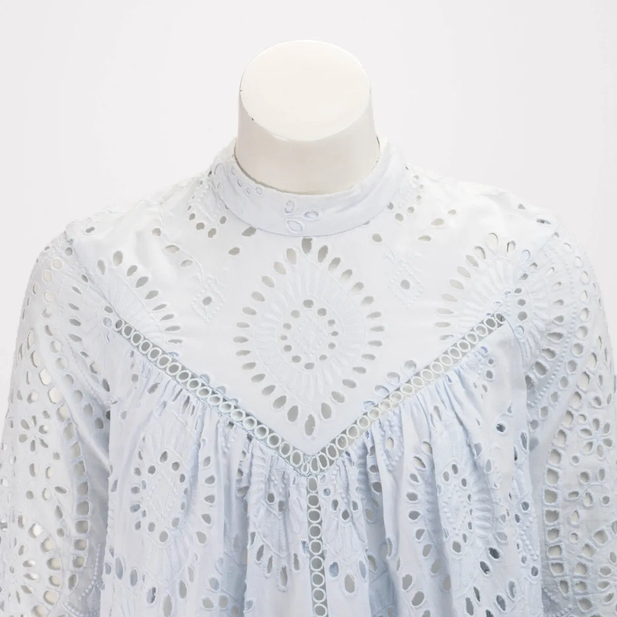 Zimmermann Ice Blue Broderie Anglaise S/S Top 0