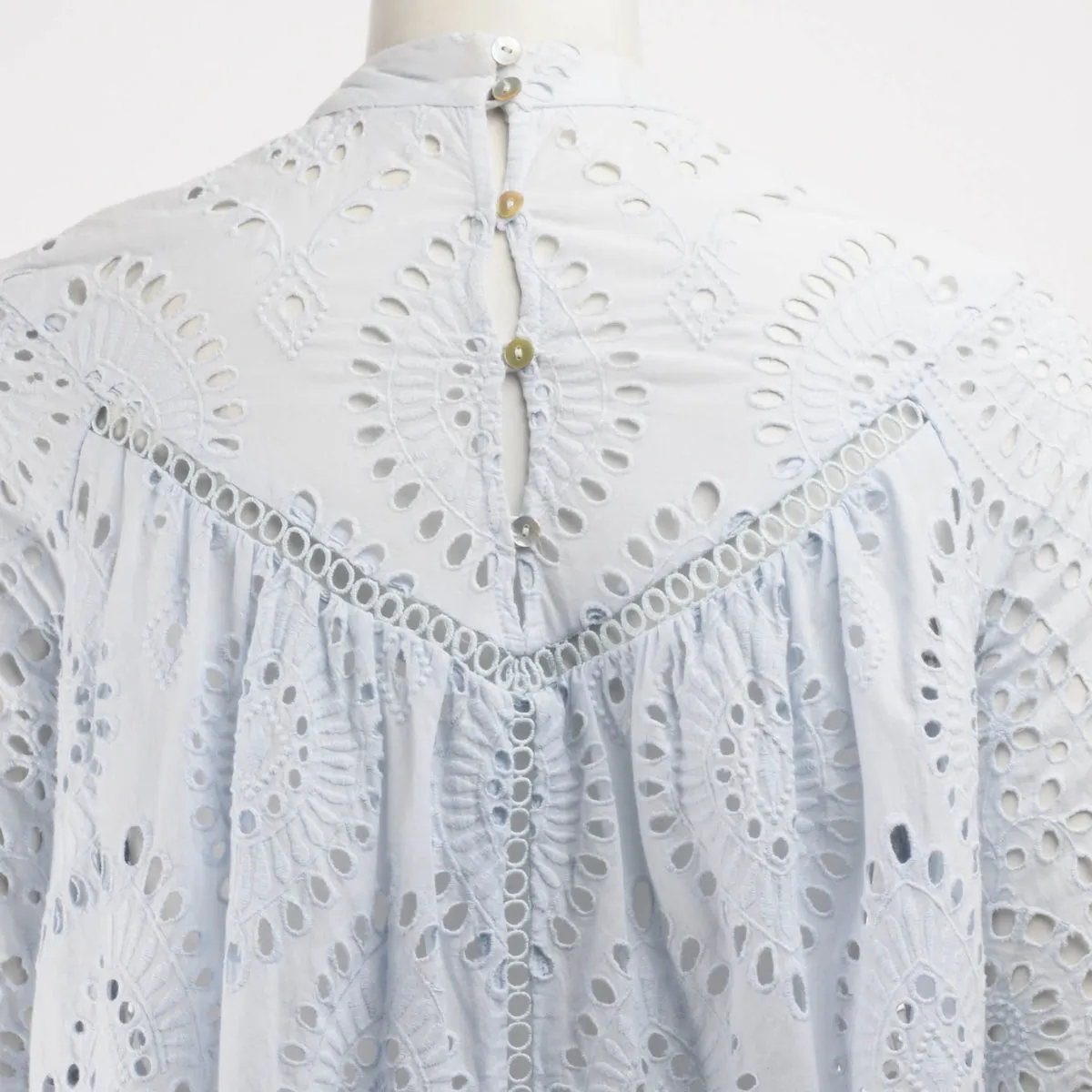 Zimmermann Ice Blue Broderie Anglaise S/S Top 0